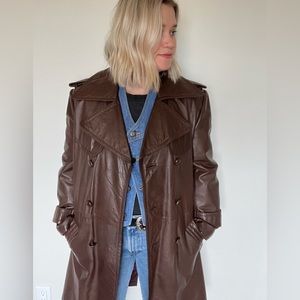 Vintage Leather lined trench coat
